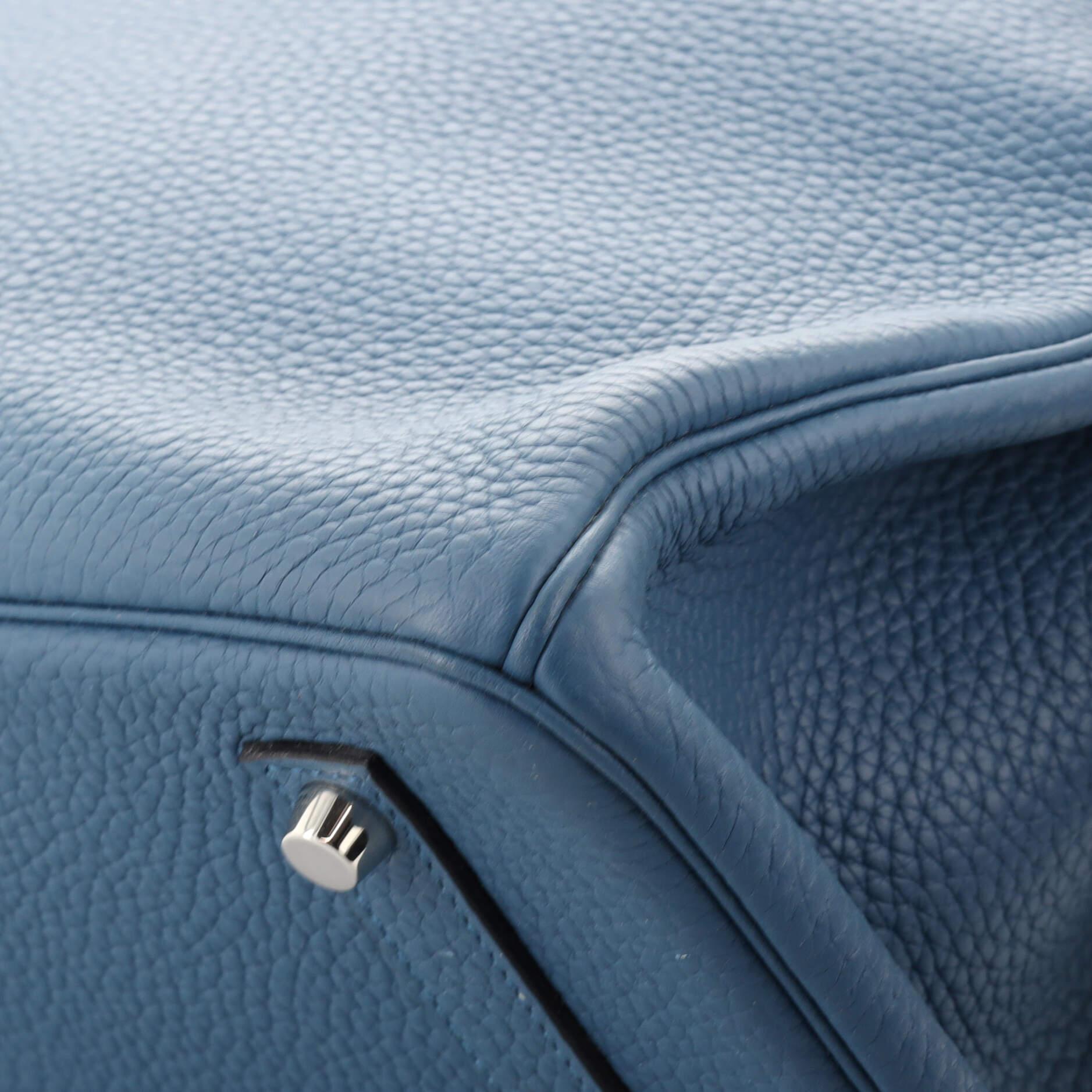 Hermes Birkin Handbag Bleu Tempete Clemence with Palladium Hardware 35 3