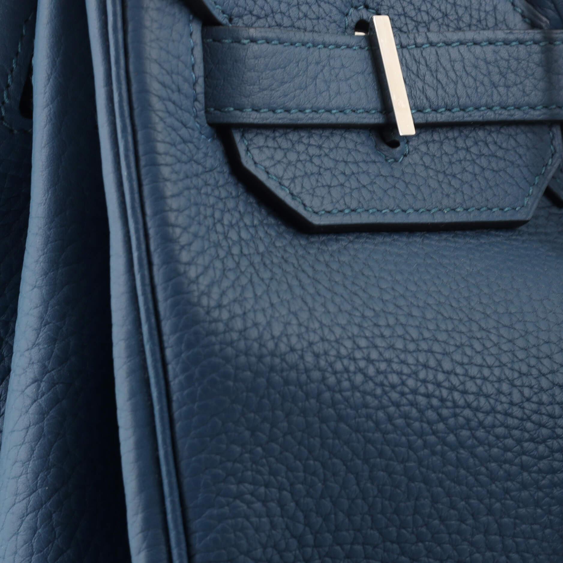 Hermes Birkin Handbag Bleu Tempete Clemence with Palladium Hardware 35 4