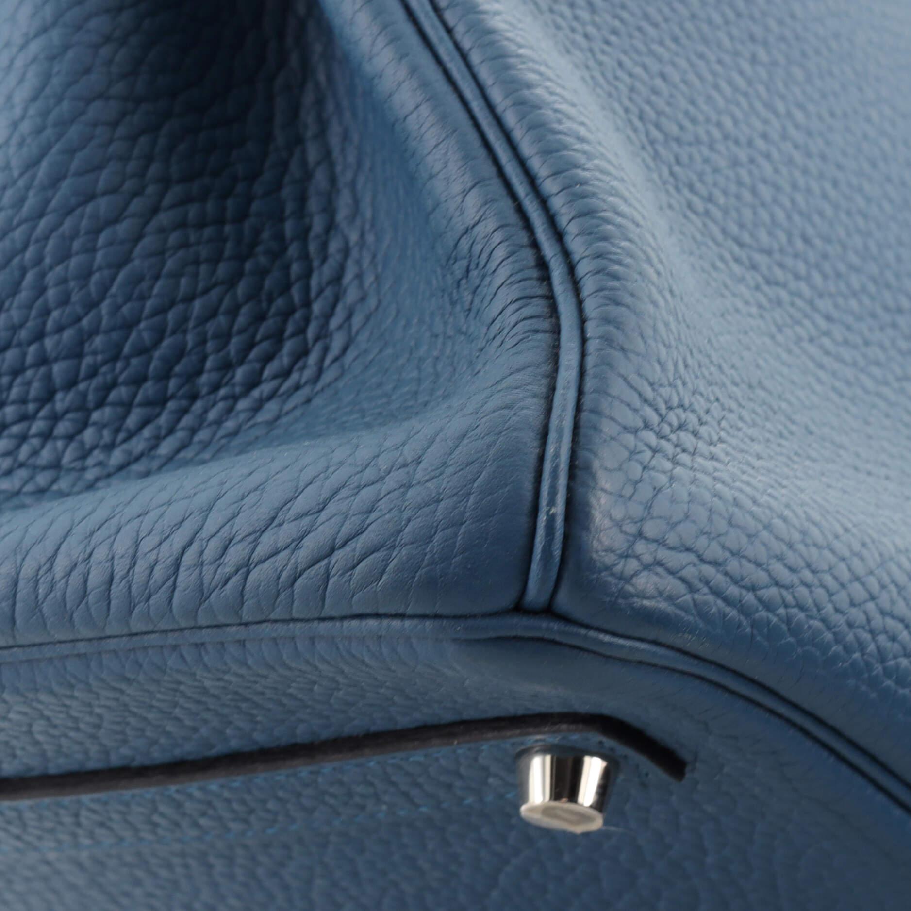 Hermes Birkin Handbag Bleu Tempete Clemence with Palladium Hardware 35 5