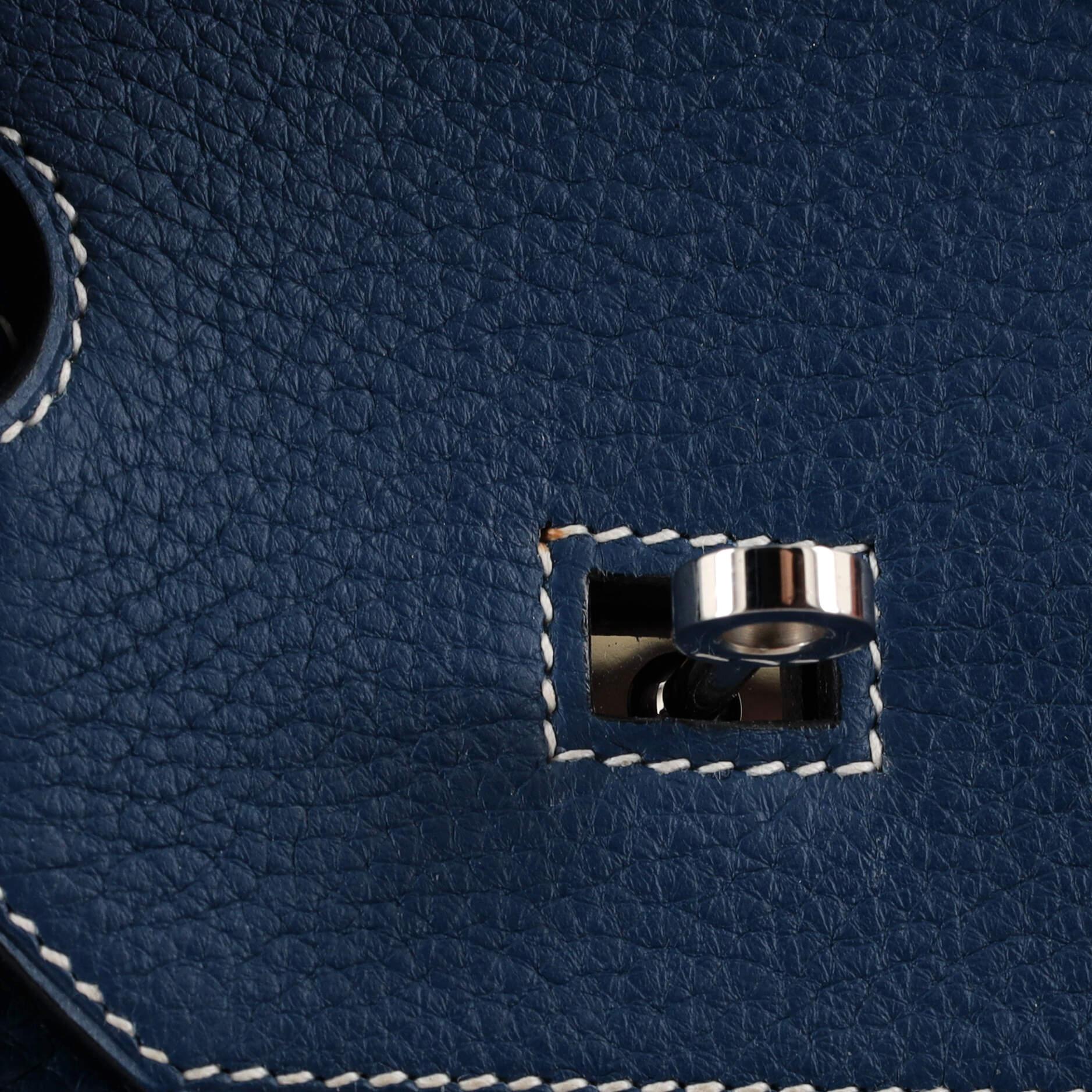 Hermes Birkin Handbag Bleu Thalassa Clemence with Palladium Hardware 35 8