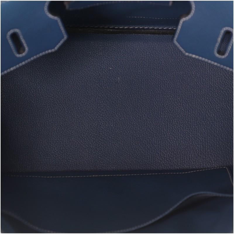 Women's or Men's Hermes Birkin Handbag Bleu Thalassa Clemence with Palladium Hardware 35