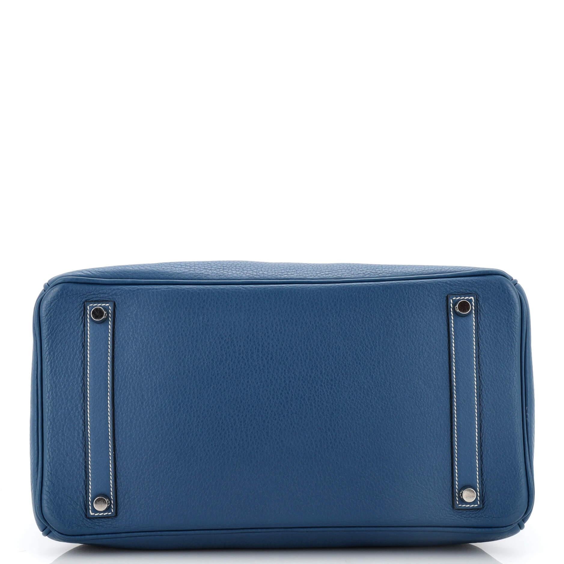 Hermes Birkin Handbag Bleu Thalassa Clemence with Palladium Hardware 35 1