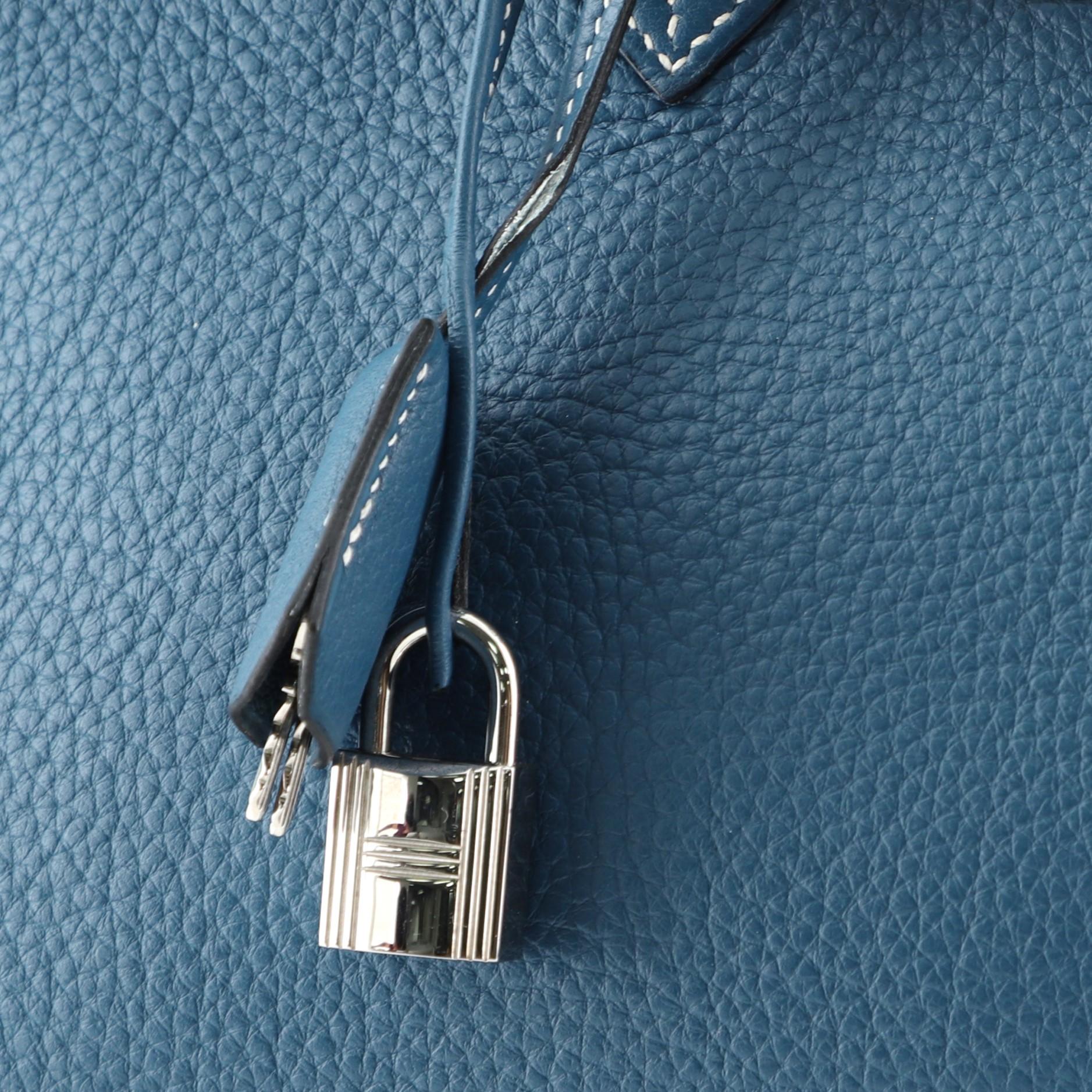 Hermes Birkin Handbag Bleu Thalassa Clemence with Palladium Hardware 35 1