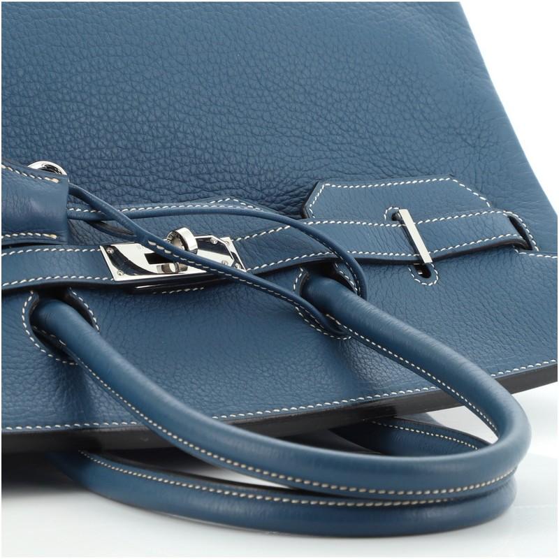 Hermes Birkin Handbag Bleu Thalassa Clemence with Palladium Hardware 35 2