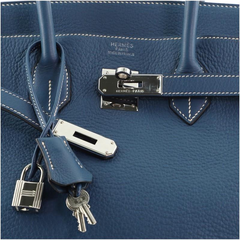 Hermes Birkin Handbag Bleu Thalassa Clemence with Palladium Hardware 35 3
