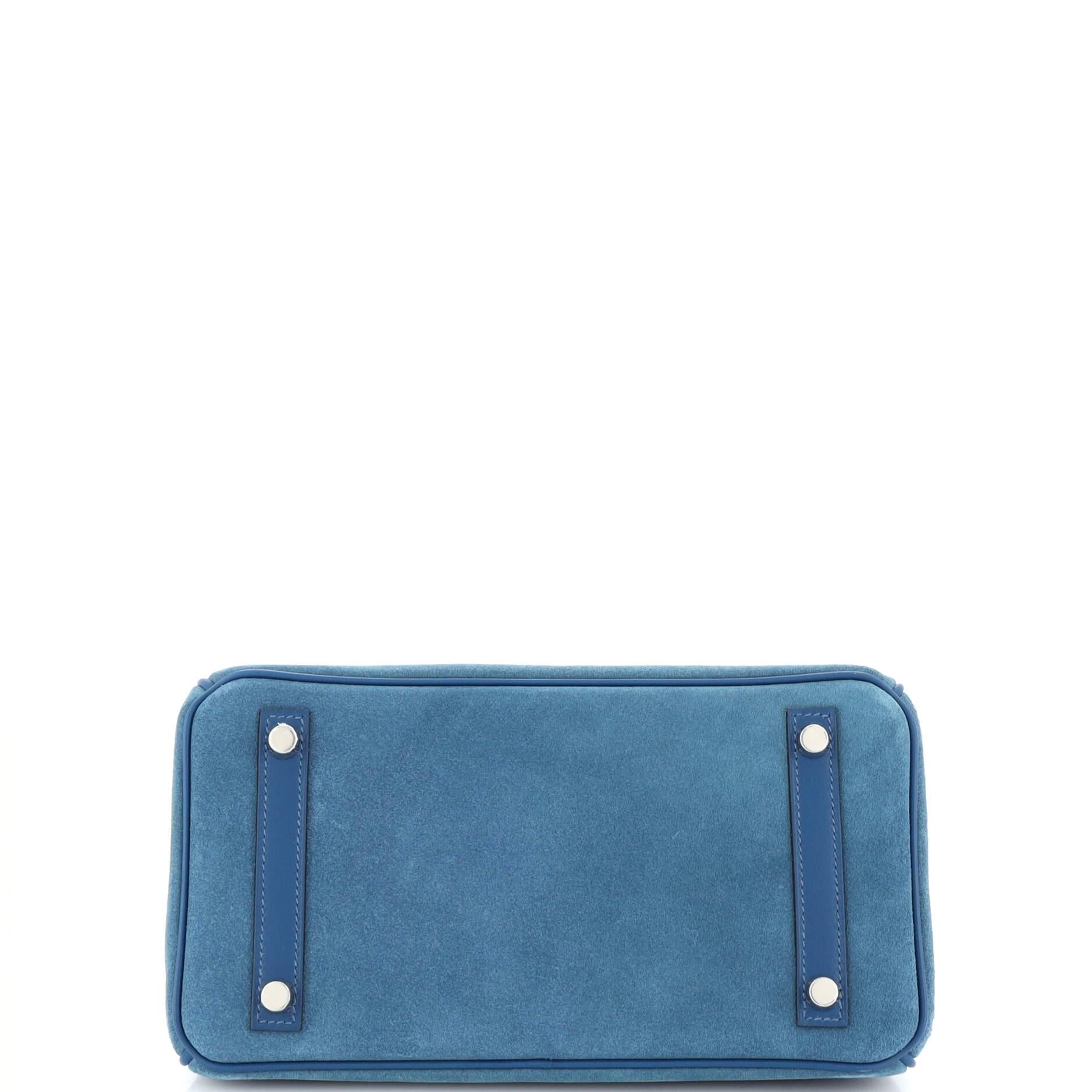 Hermes Birkin Handbag Bleu Thalassa Grizzly with Swift with Palladium Hardware  1