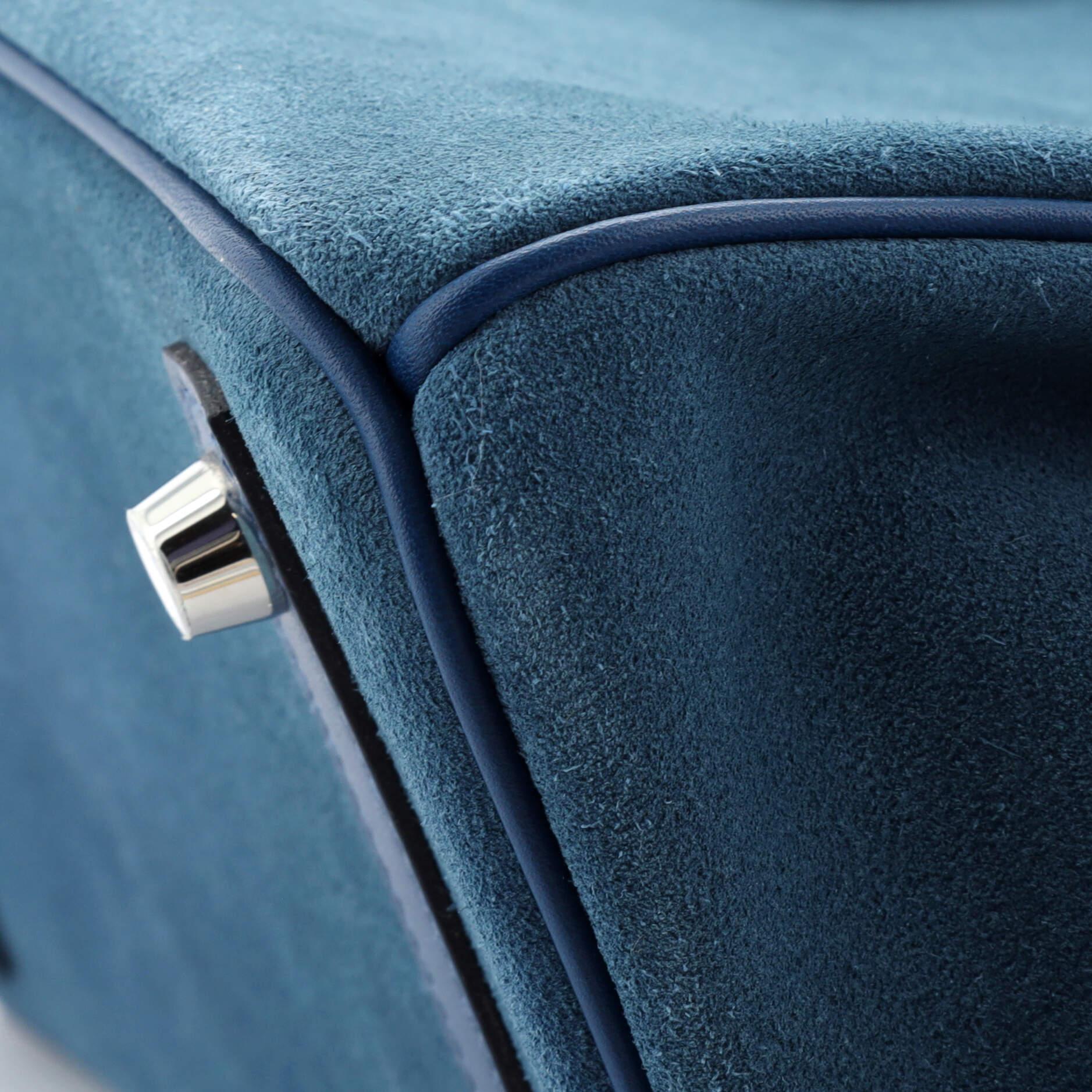 Hermes Birkin Handbag Bleu Thalassa Grizzly with Swift with Palladium Hardware  5