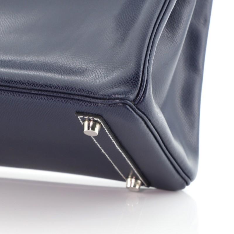 Hermes Birkin Handbag Bleu Thalassa Veau Grain Lisse with Palladium Hardware 30 In Good Condition In NY, NY