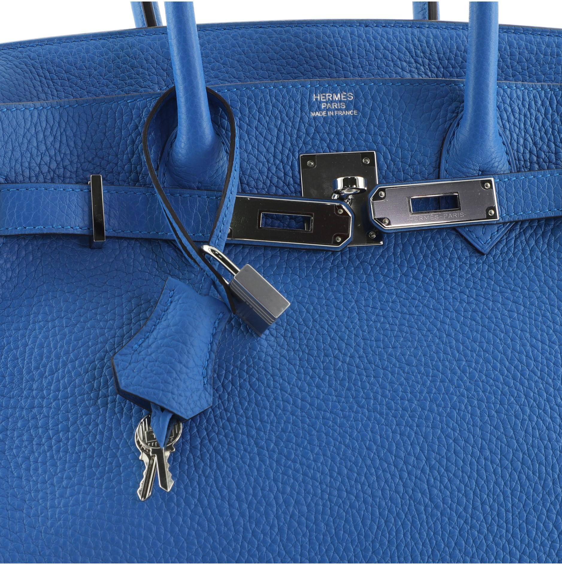 Hermes Birkin Handbag Bleu Zanzibar Clemence with Palladium Hardware 30 5