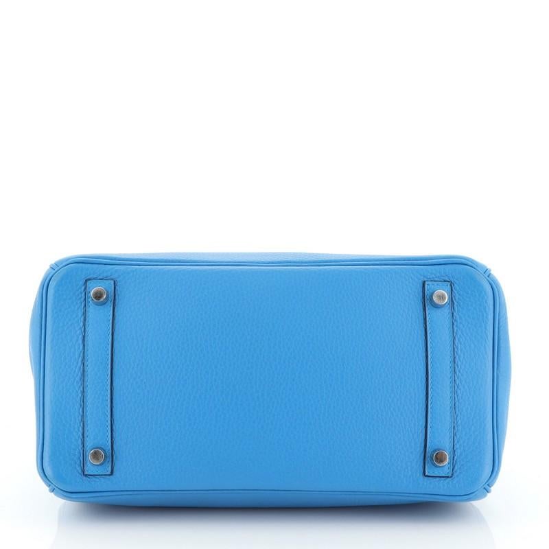 Women's Hermes Birkin Handbag Bleu Zanzibar Clemence with Palladium Hardware 30