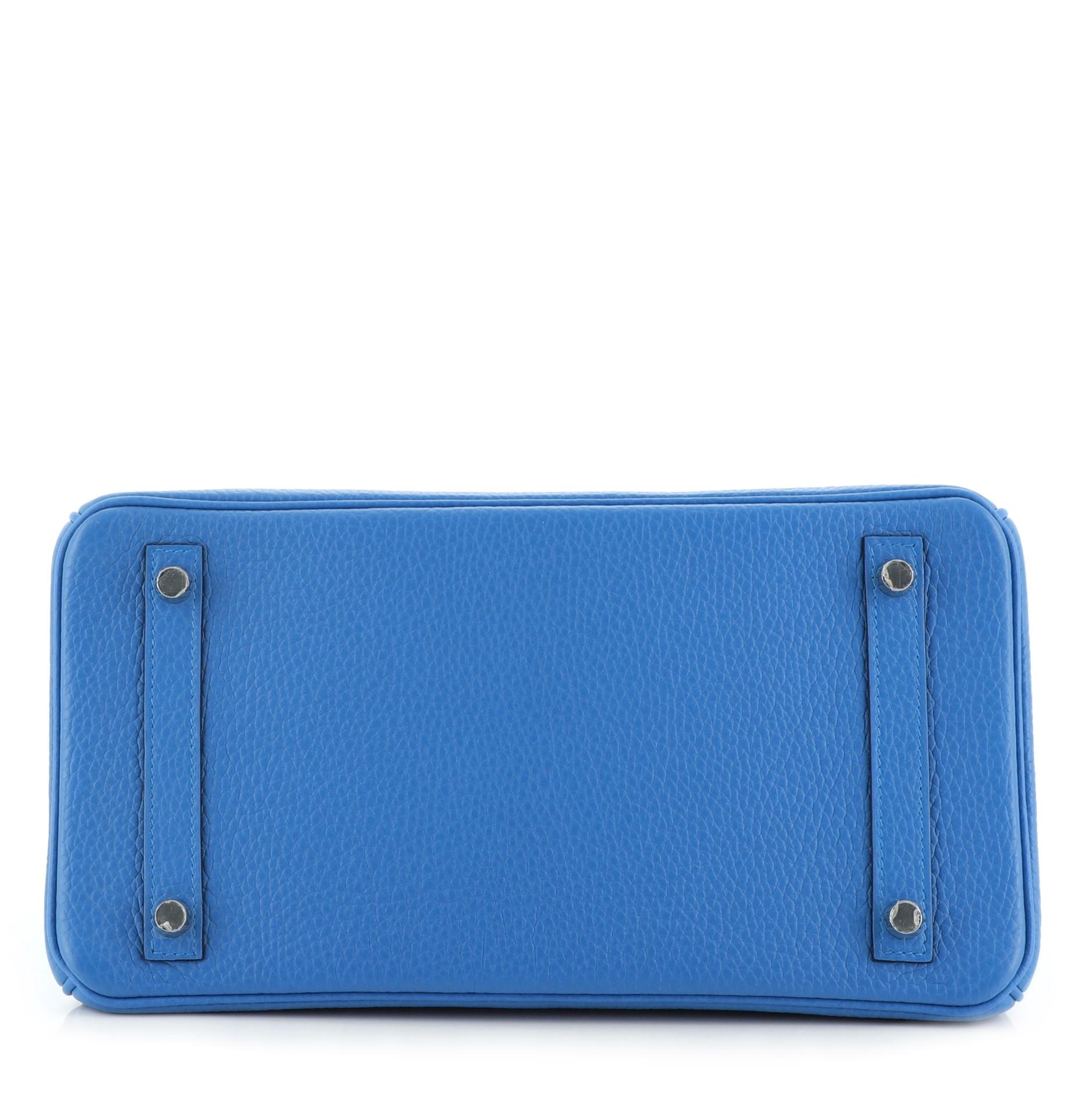 Women's or Men's Hermes Birkin Handbag Bleu Zanzibar Clemence with Palladium Hardware 30