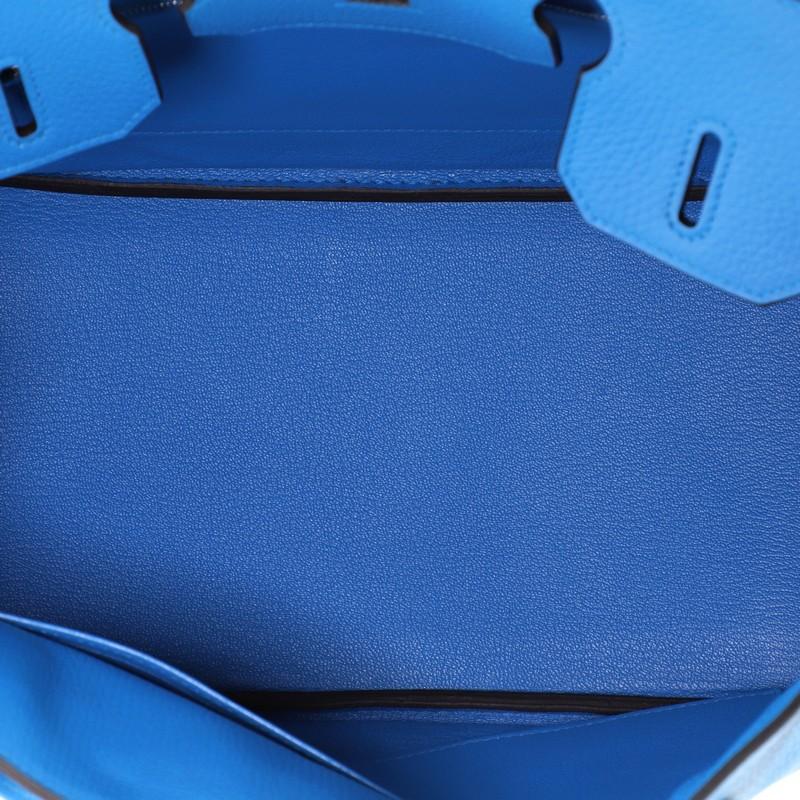 Hermes Birkin Handbag Bleu Zanzibar Clemence with Palladium Hardware 30 1
