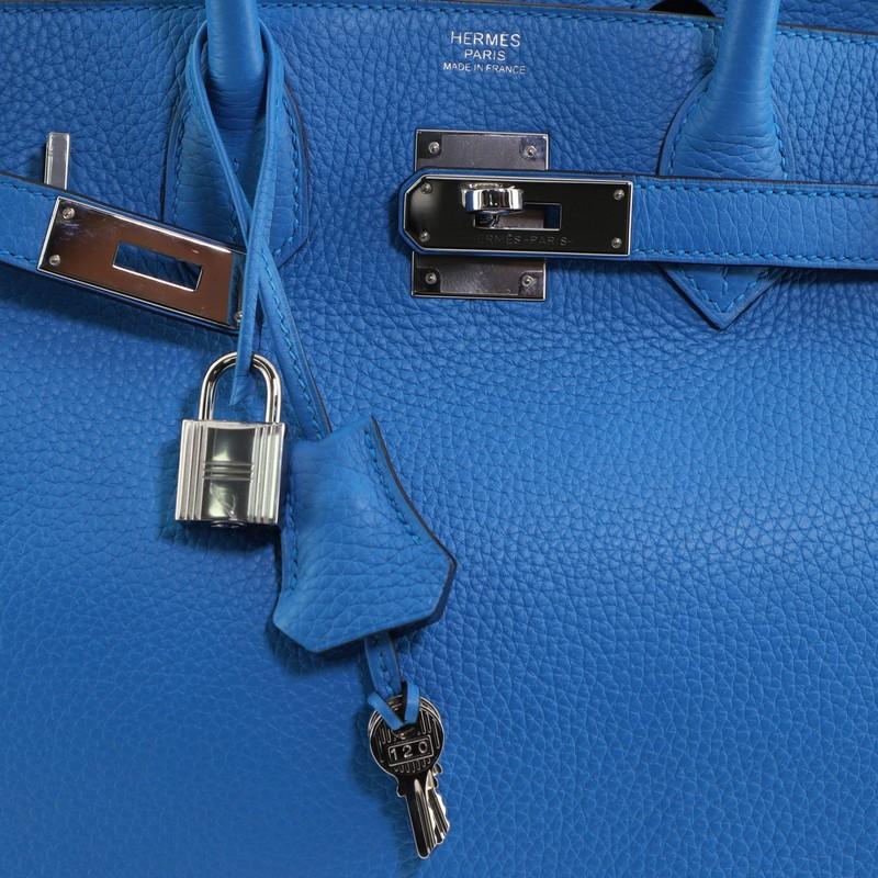 Hermes Birkin Handbag Bleu Zanzibar Clemence with Palladium Hardware 30 2