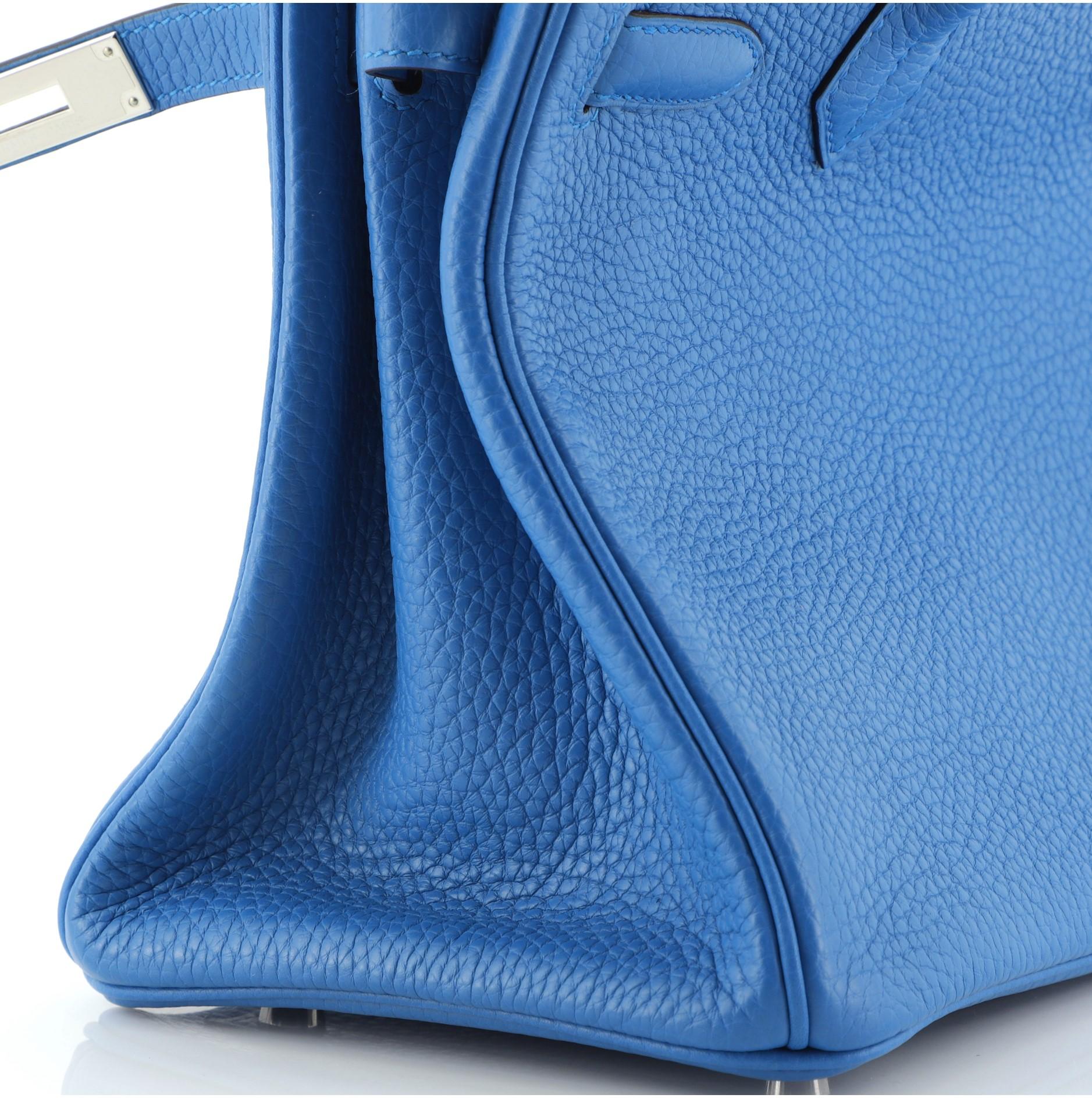 Hermes Birkin Handbag Bleu Zanzibar Clemence with Palladium Hardware 30 3