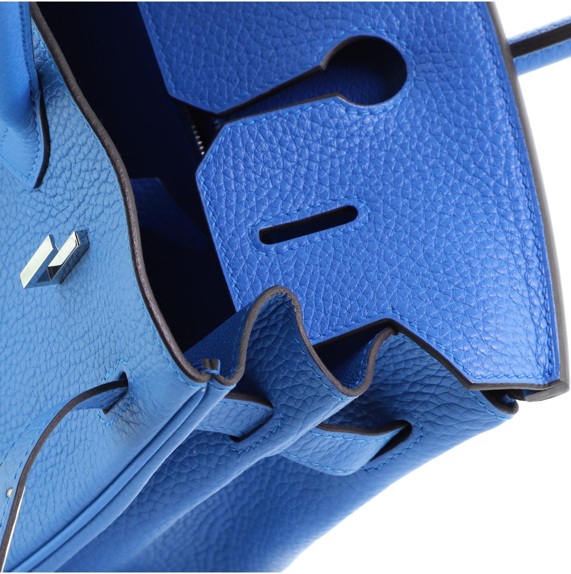 Hermes Birkin Handbag Bleu Zanzibar Clemence with Palladium Hardware 30 4