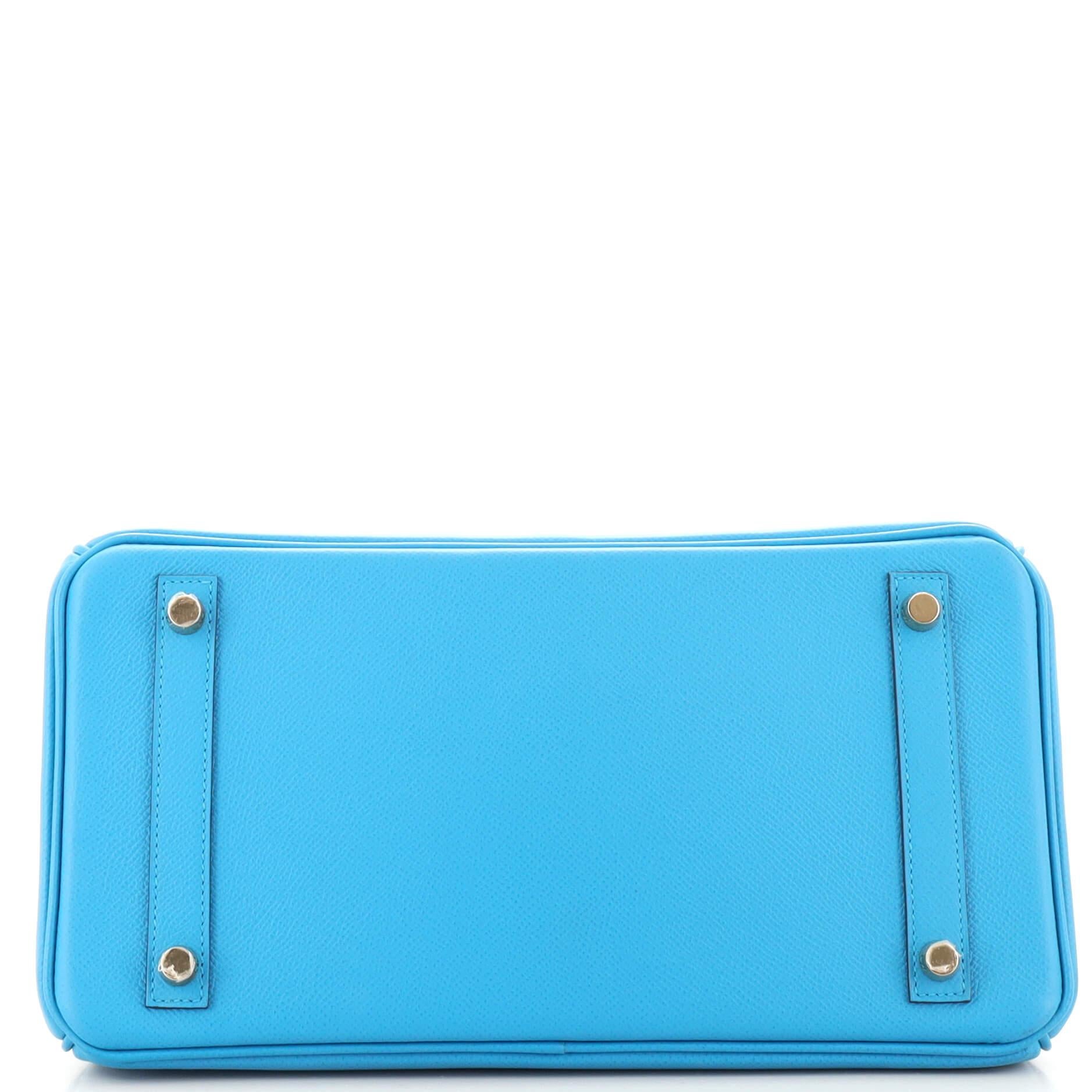 Hermes Birkin Handbag Bleu Zanzibar Epsom with Gold Hardware 30 1