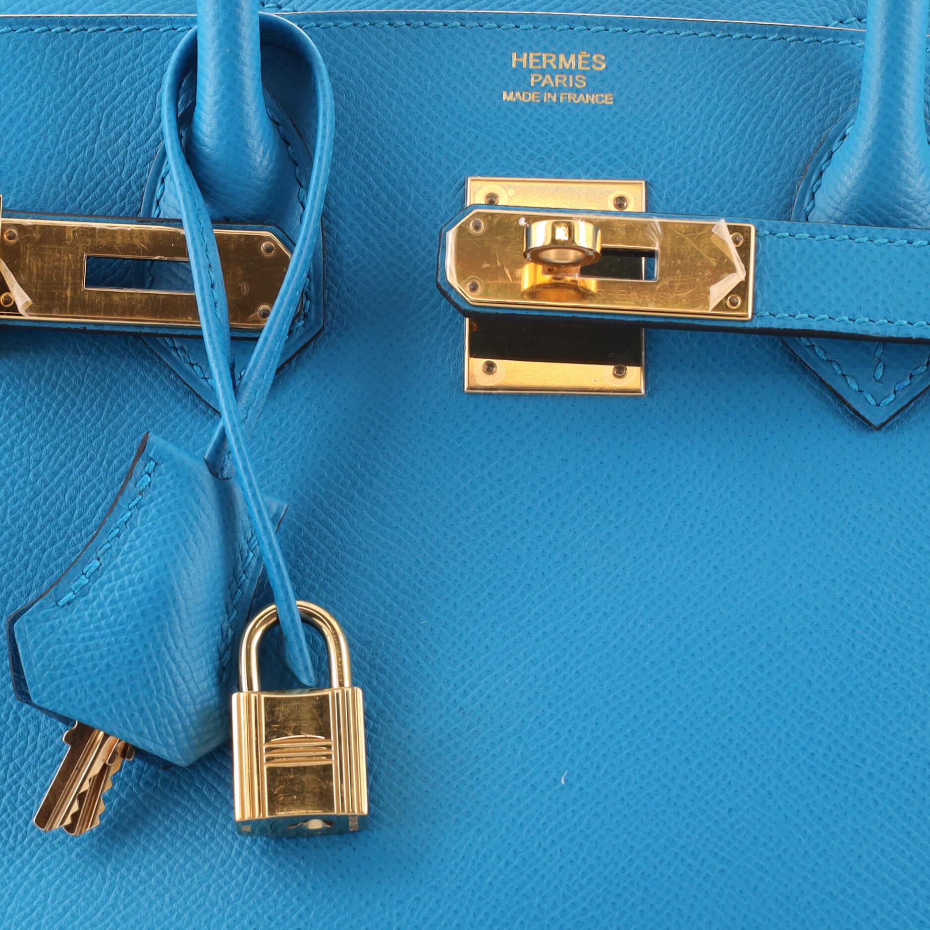 Hermes Birkin Handbag Bleu Zanzibar Epsom with Gold Hardware 30 3