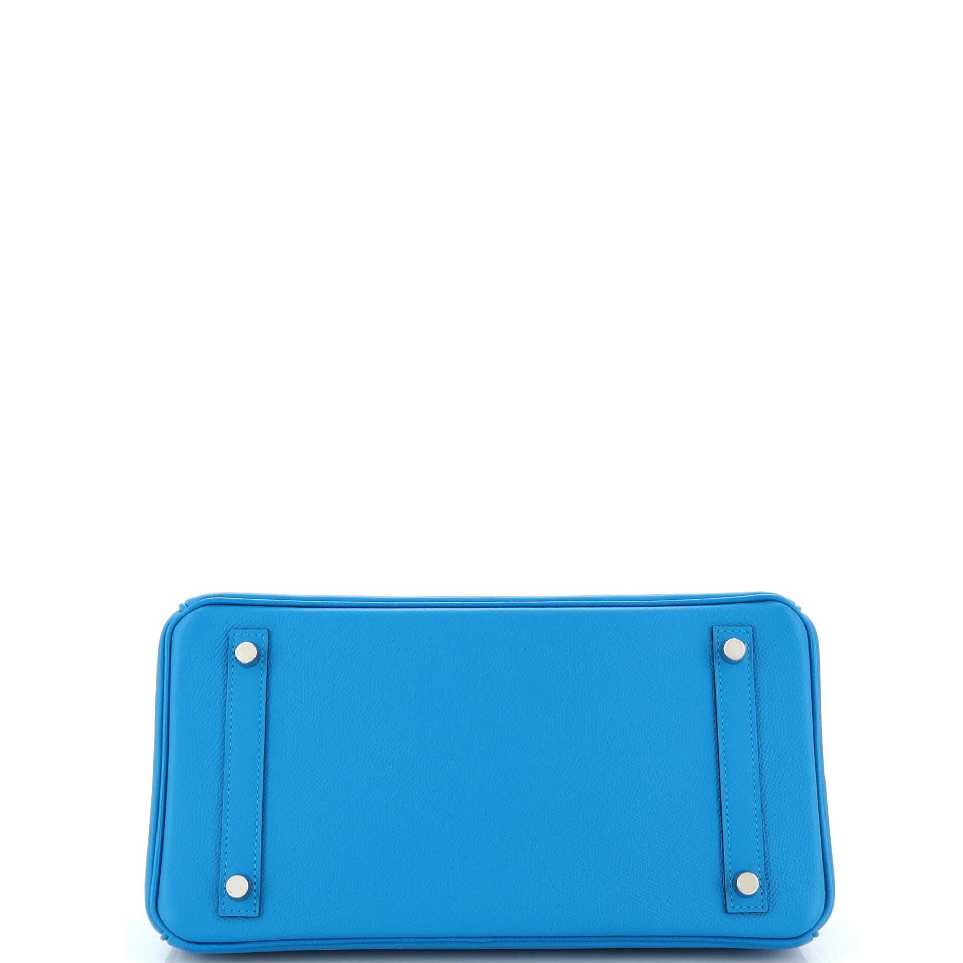 Hermes Birkin Handbag Bleu Zanzibar Epsom with Palladium Hardware 30 For Sale 1
