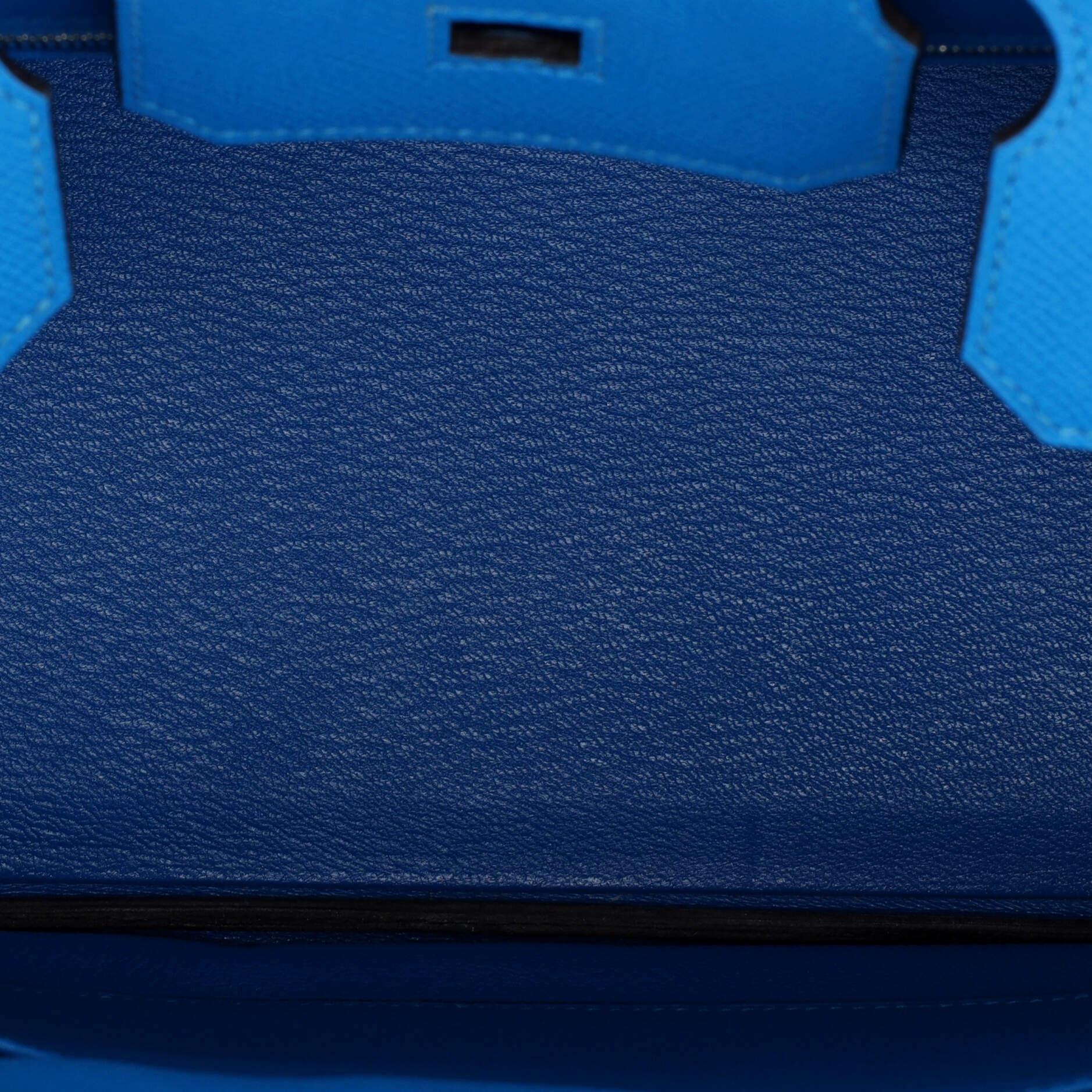 Hermes Birkin Handbag Bleu Zanzibar Epsom with Palladium Hardware 30 For Sale 2