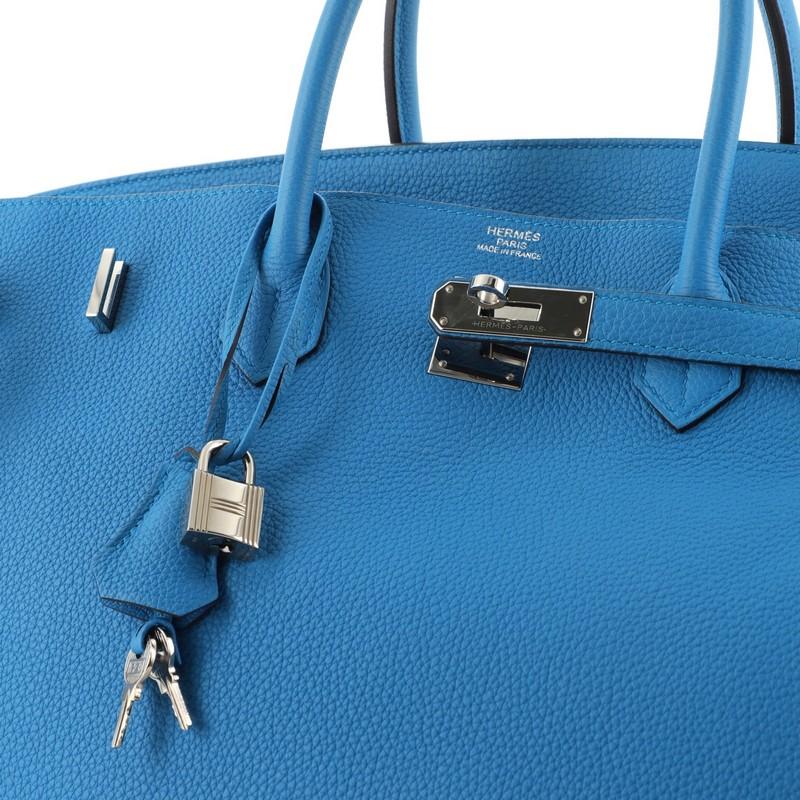 Hermes Birkin Handbag Bleu Zanzibar Togo with Palladium Hardware 40 4