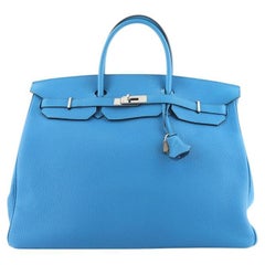 Hermes Birkin Handbag Bleu Zanzibar Togo with Palladium Hardware 40