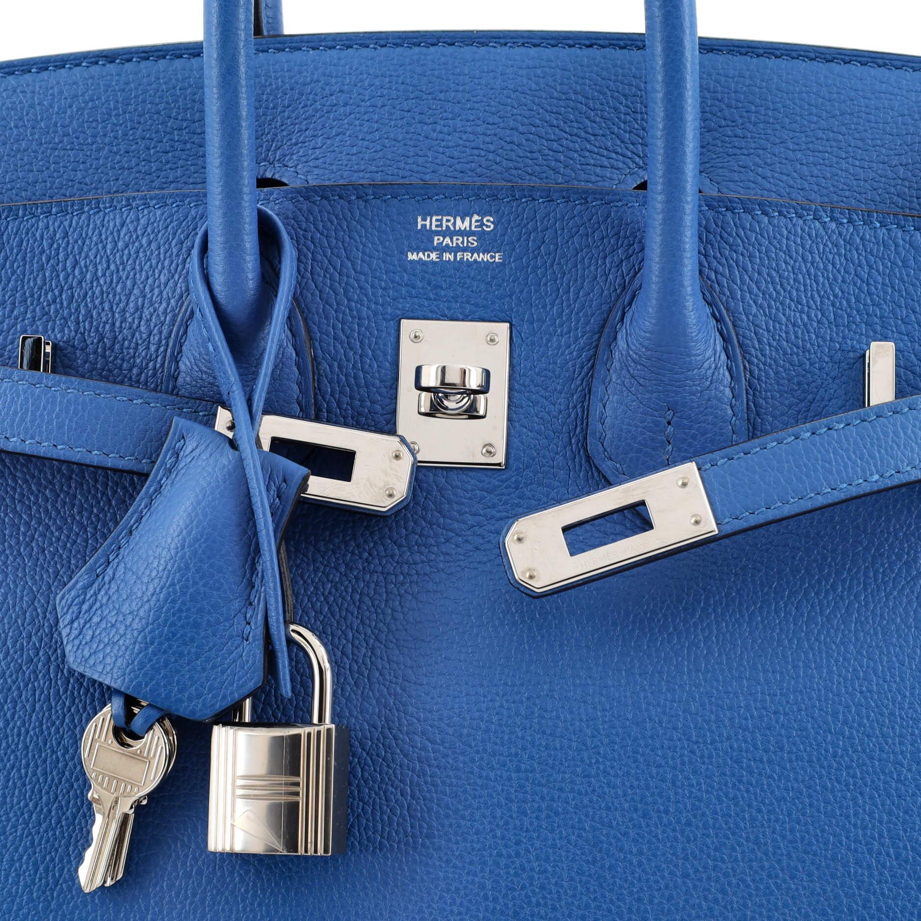 Hermes Birkin Handbag Bleu Zellige Novillo with Palladium Hardware 25 3
