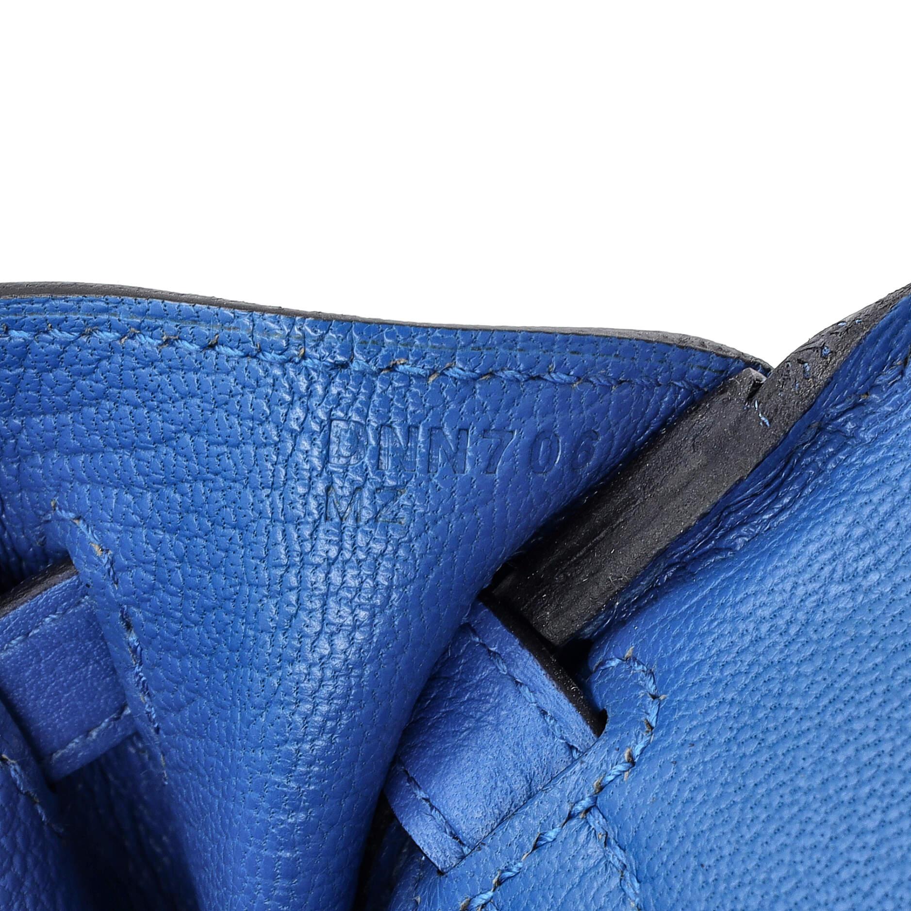 Hermes Birkin Handbag Bleu Zellige Novillo with Palladium Hardware 25 4