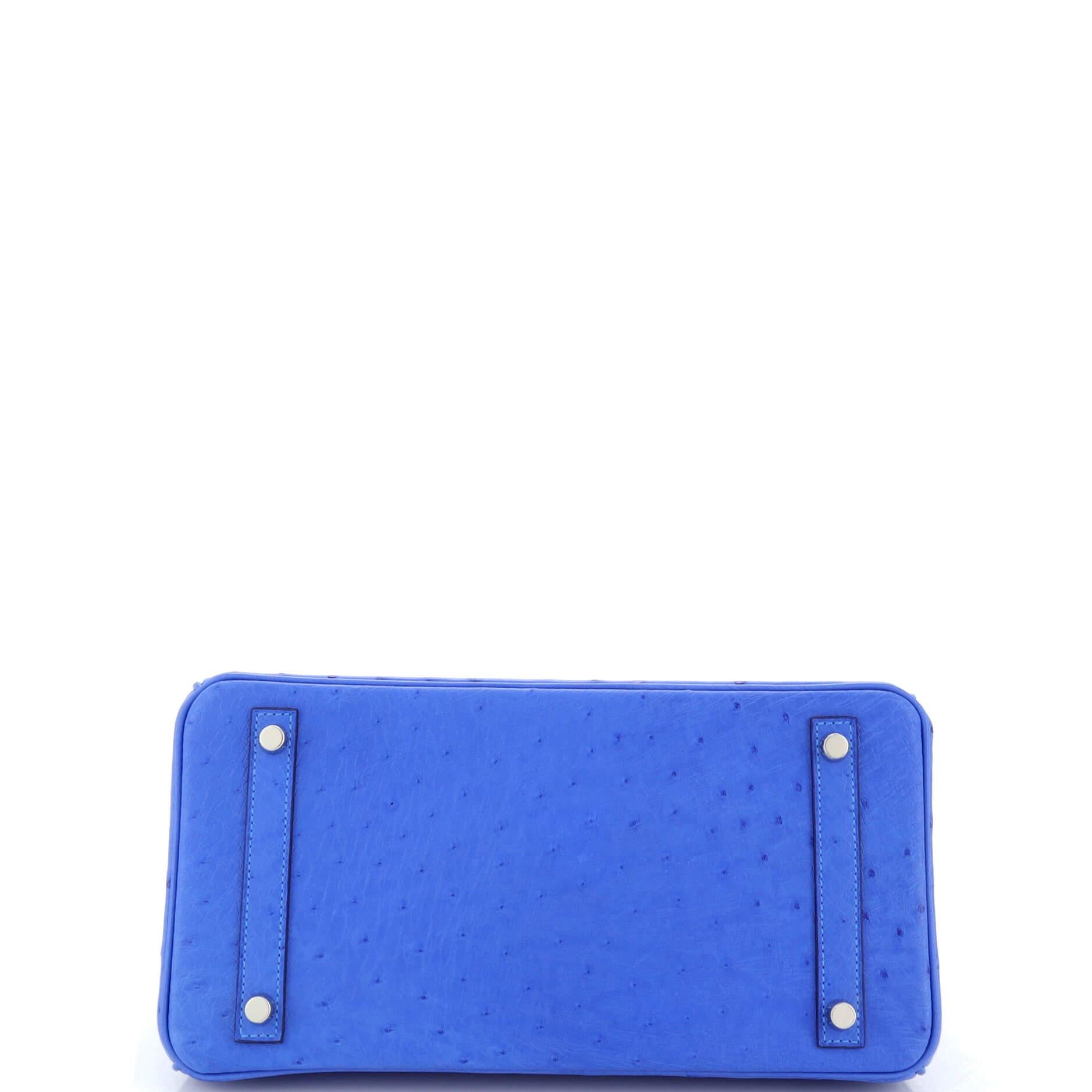 Hermes Birkin Handbag Bleuet Ostrich with Palladium Hardware 30 1