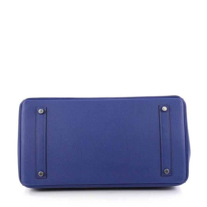 Hermes Birkin Handbag Blue Electric Epsom with Palladium Hardware 35 1