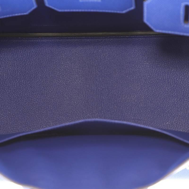 Hermes Birkin Handbag Blue Electric Epsom with Palladium Hardware 35 3