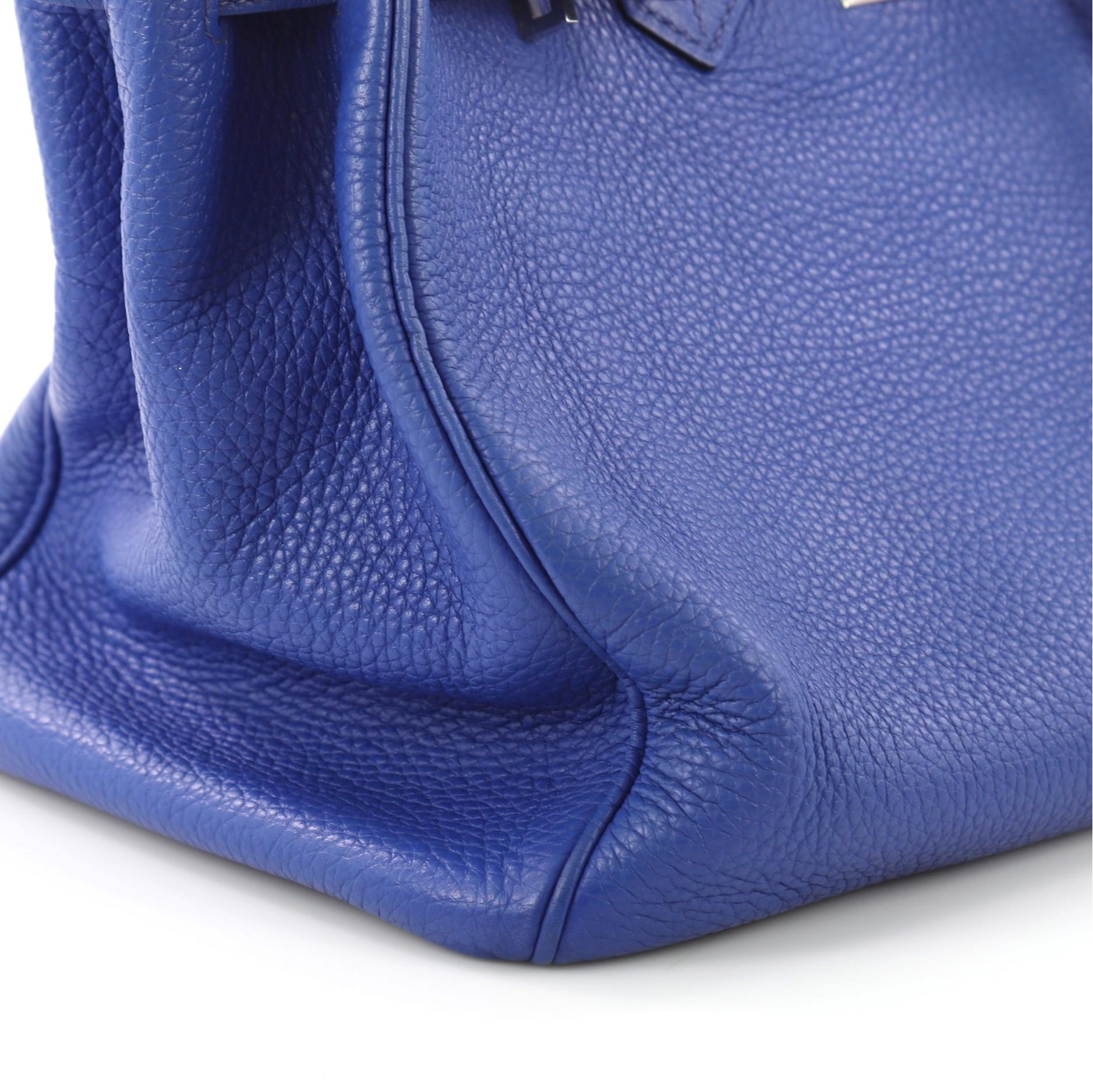Hermes Birkin Handbag Blue Electrique Clemence with Palladium Hardware 35 2