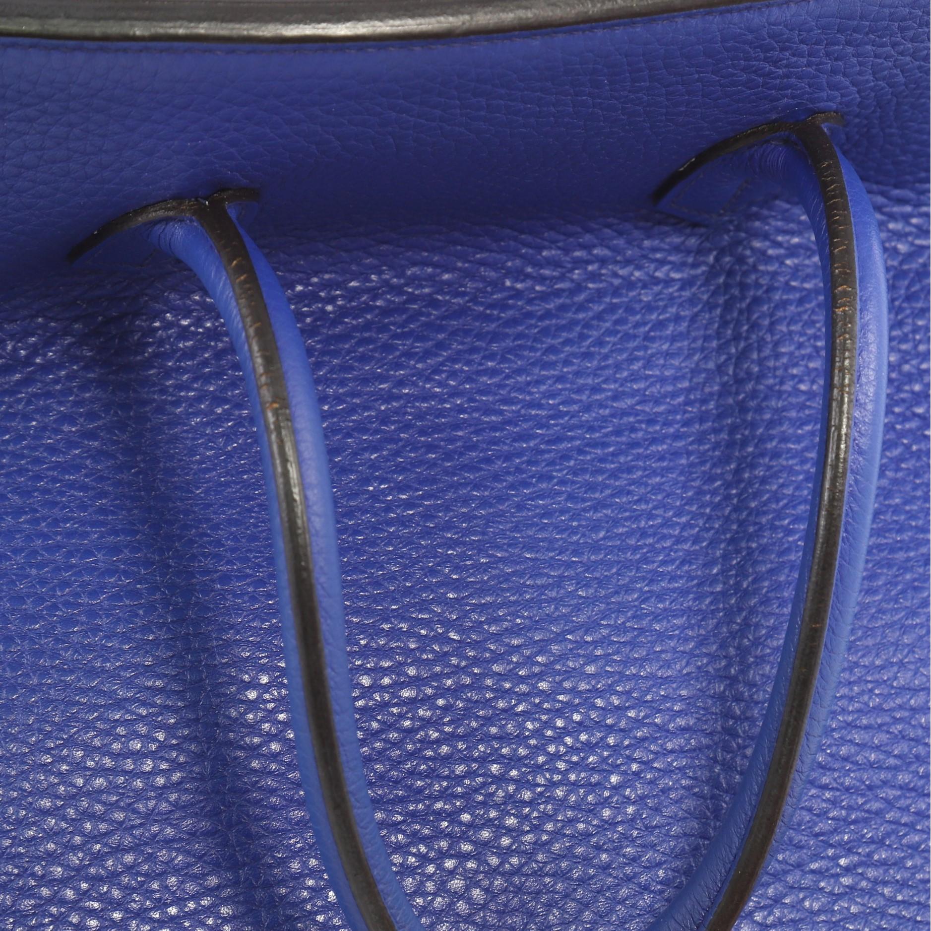 Hermes Birkin Handbag Blue Electrique Clemence with Palladium Hardware 35 4
