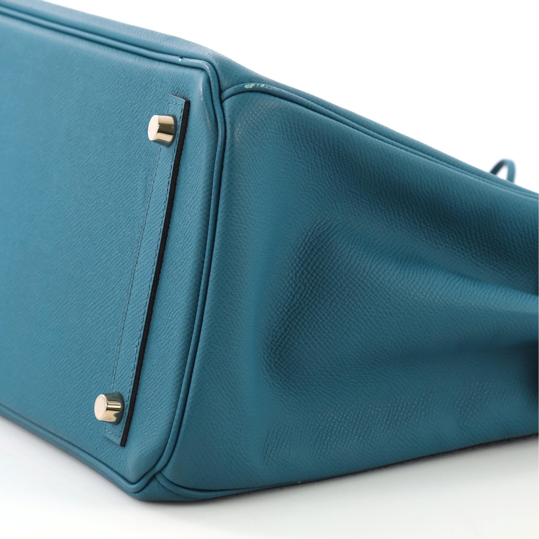Hermes Birkin Handbag Blue Izmir Epsom with Gold Hardware 30 3
