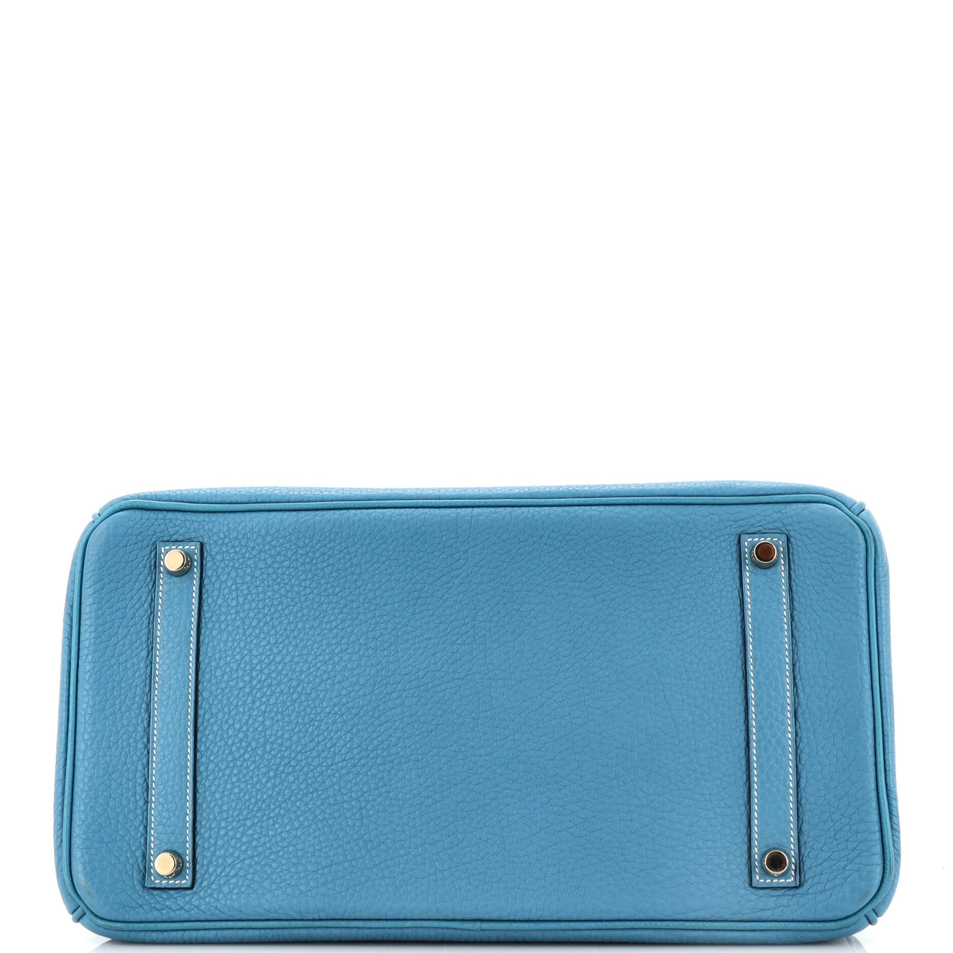 Women's Hermes Birkin Handbag Blue Jean Togo with Gold Hardware 35