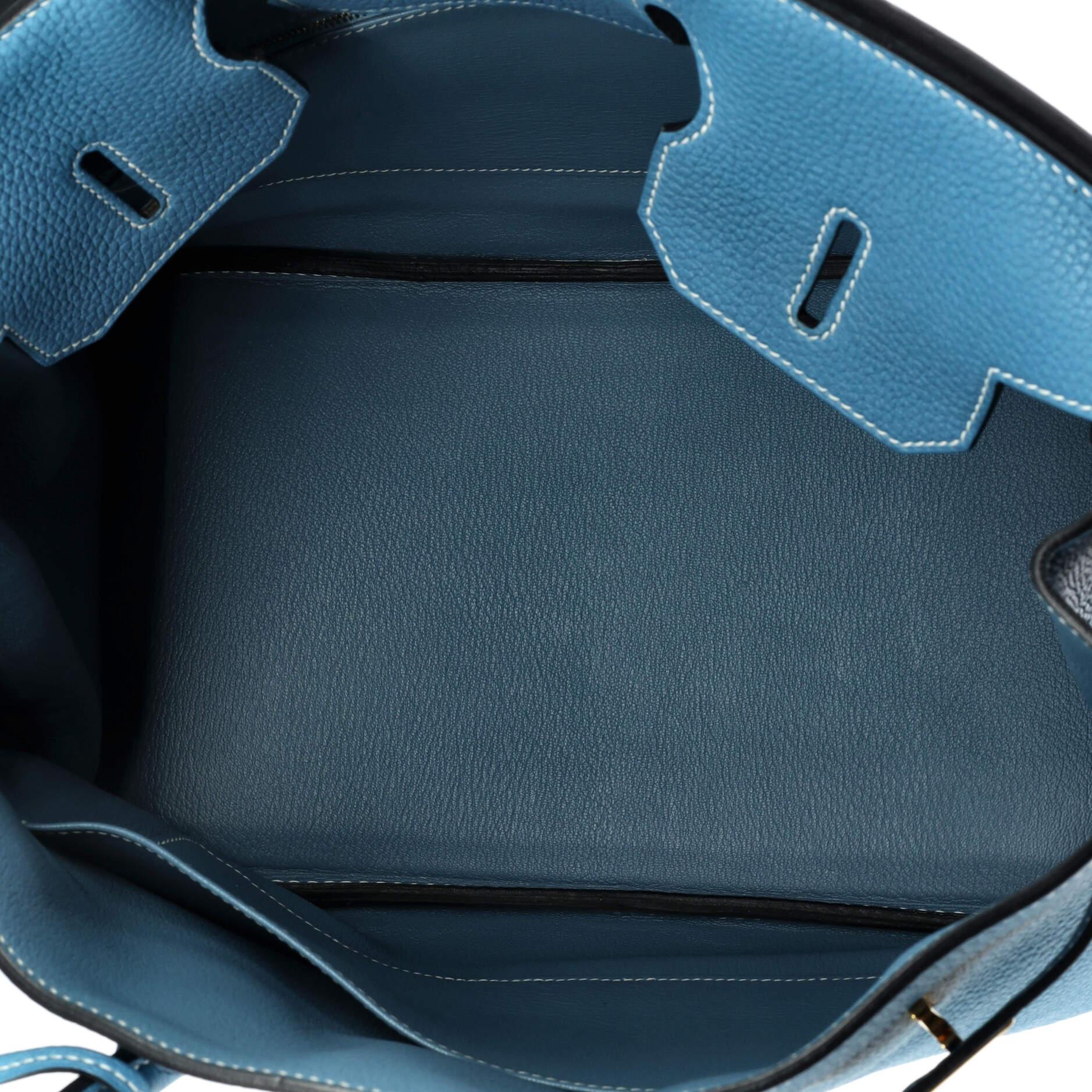 Hermes Birkin Handbag Blue Jean Togo with Gold Hardware 35 1