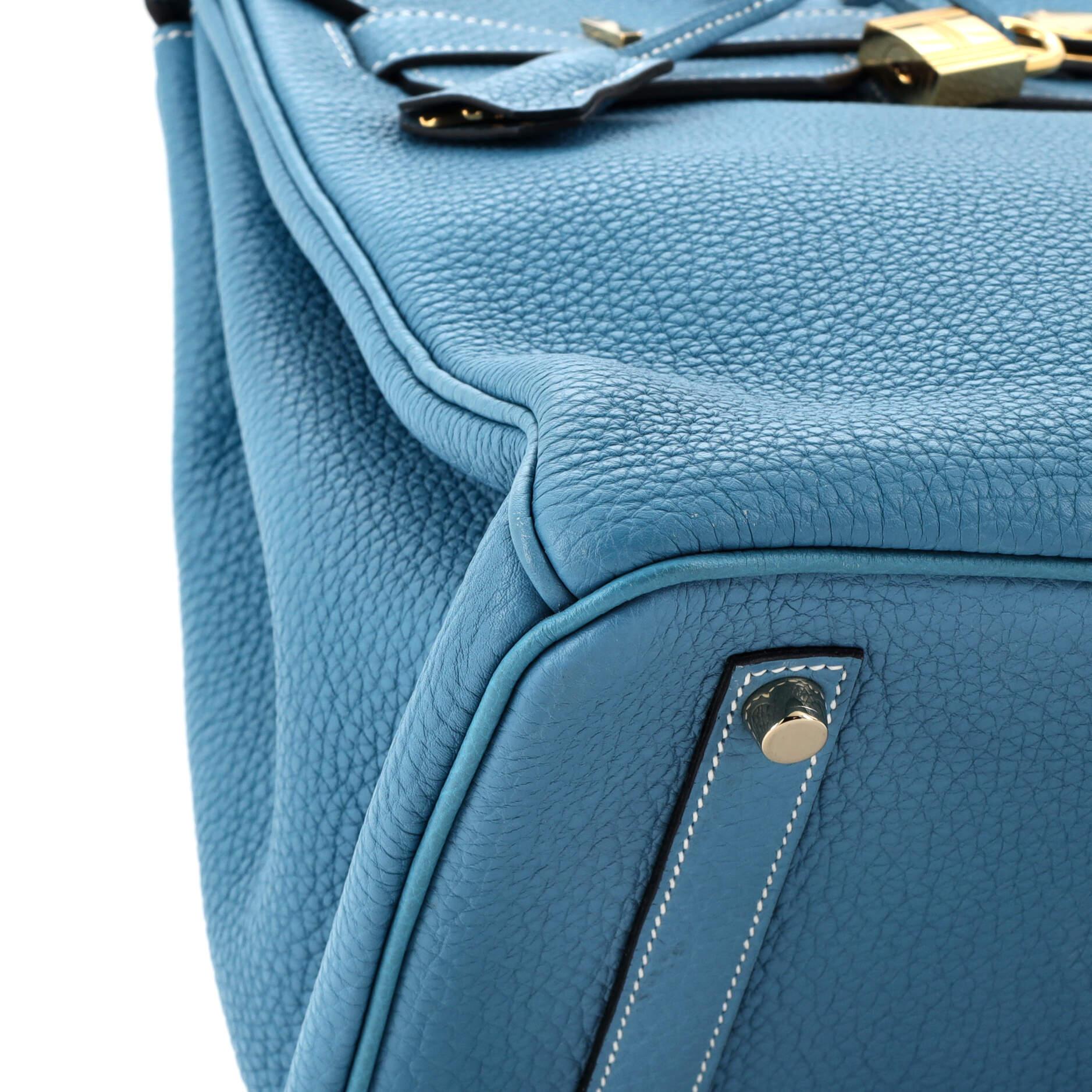 Hermes Birkin Handbag Blue Jean Togo with Gold Hardware 35 3
