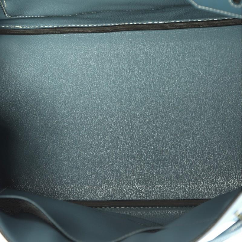 Hermes Birkin Handbag Blue Jean Togo with Palladium Hardware 35 6