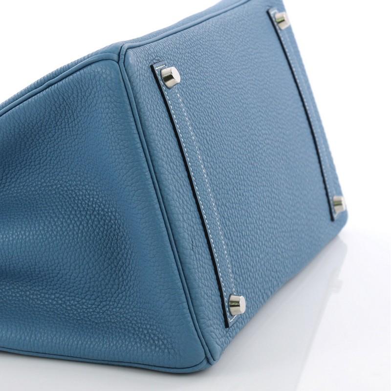 Hermes Birkin Handbag Blue Jean Togo with Palladium Hardware 35 4