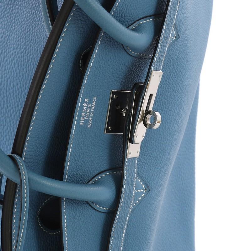 Hermes Birkin Handbag Blue Jean Togo with Palladium Hardware 35 5