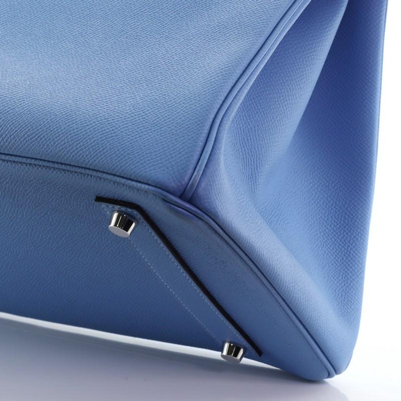 Hermes Birkin Handbag Blue Paradis Epsom with Palladium Hardware 35 2