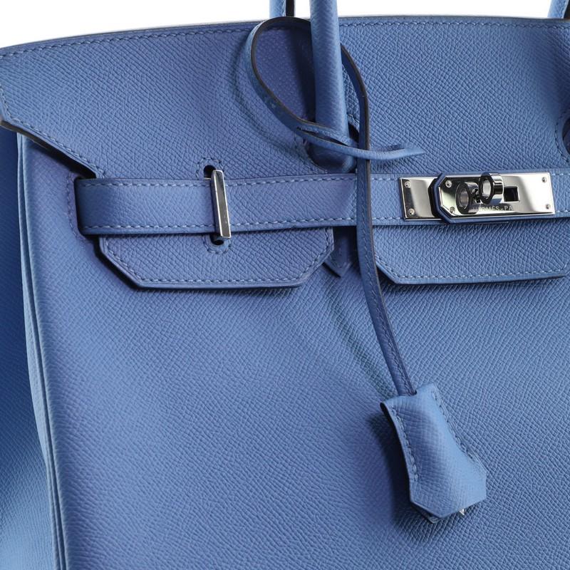 Hermes Birkin Handbag Blue Paradis Epsom with Palladium Hardware 35 4