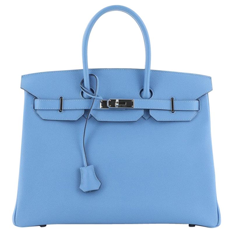 Hermes Birkin Handbag Blue Paradis Epsom with Palladium Hardware 35 at ...