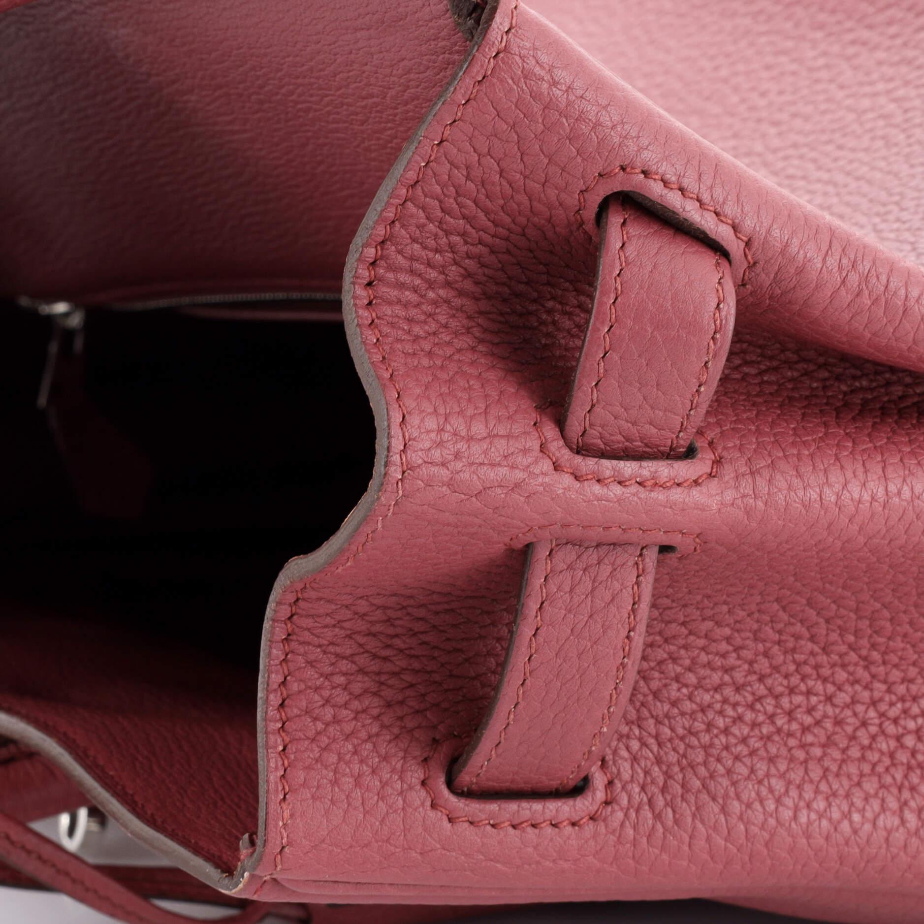 Hermes Birkin Handbag Bois De Rose Clemence with Palladium Hardware 30 6