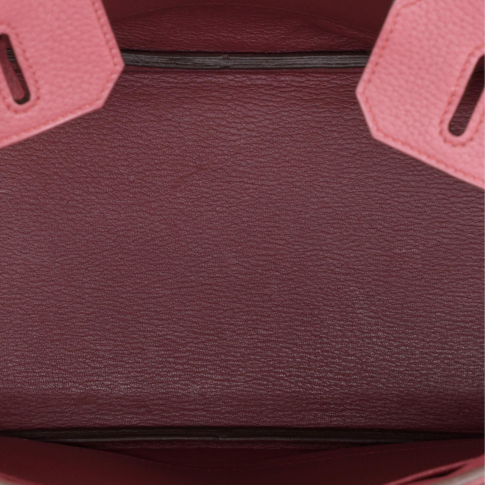Hermes Birkin Handbag Bois De Rose Clemence with Palladium Hardware 30 1