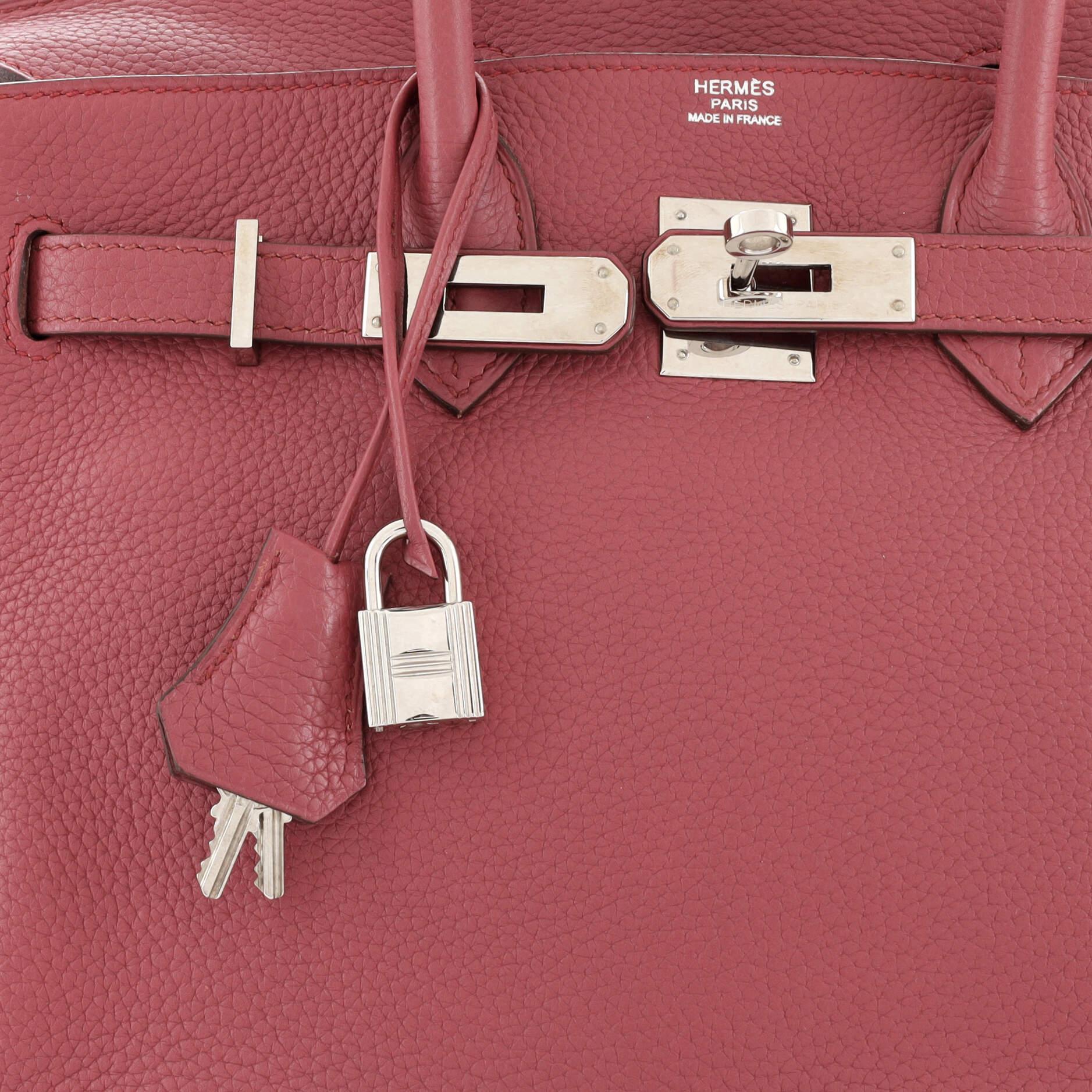 Hermes Birkin Handbag Bois De Rose Clemence with Palladium Hardware 30 2
