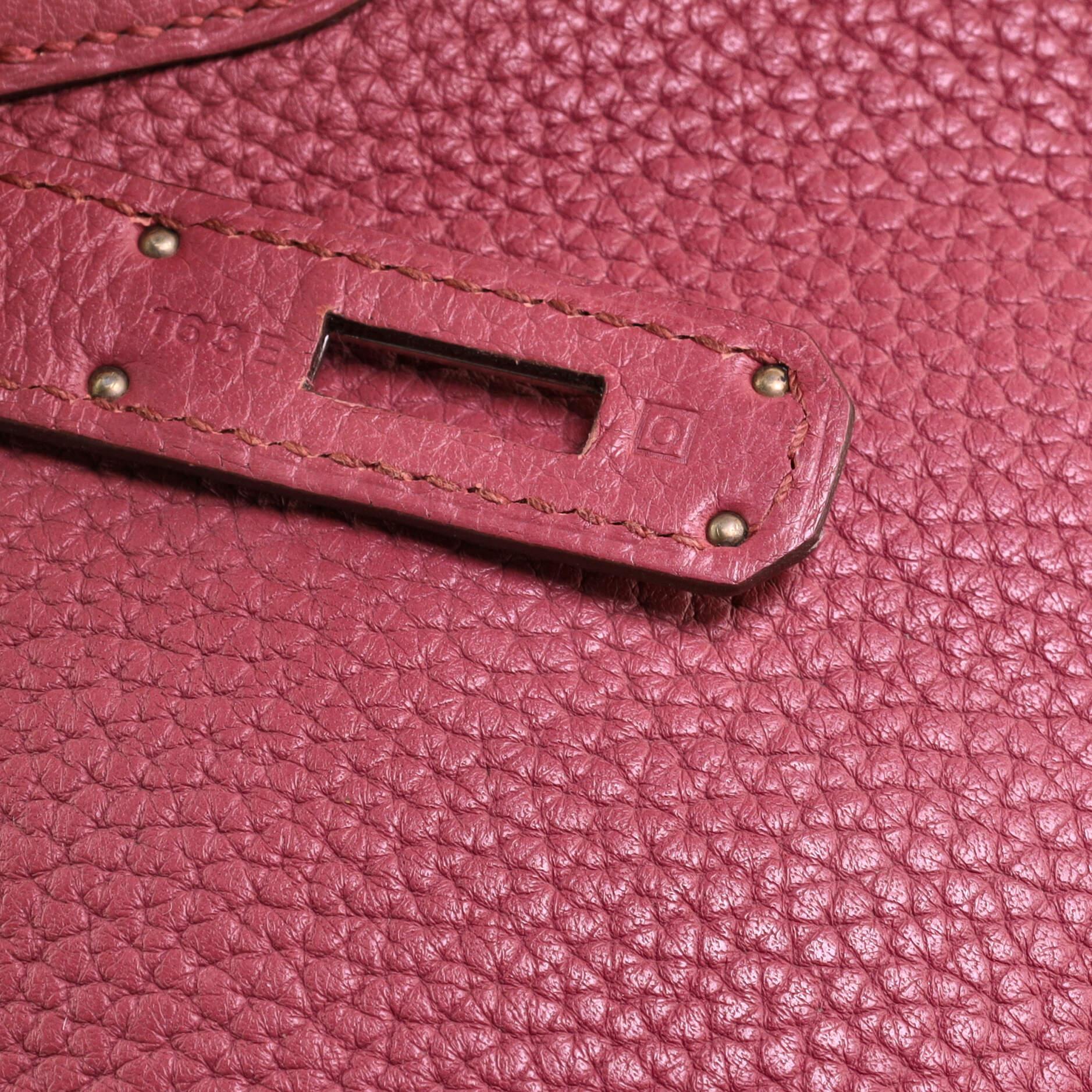 Hermes Birkin Handbag Bois De Rose Togo with Palladium Hardware 35 7