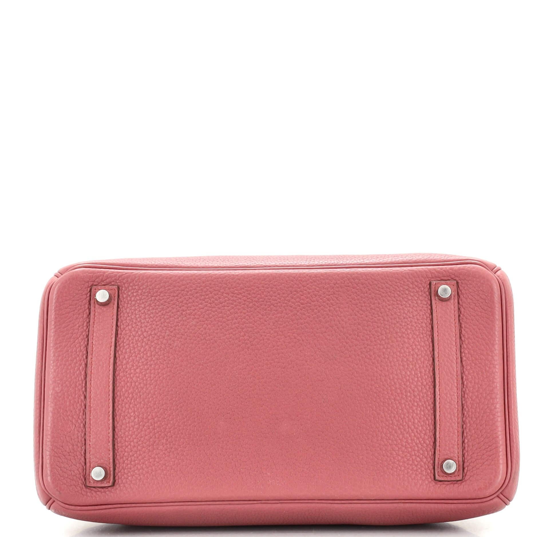 Pink Hermes Birkin Handbag Bois De Rose Togo with Palladium Hardware 35
