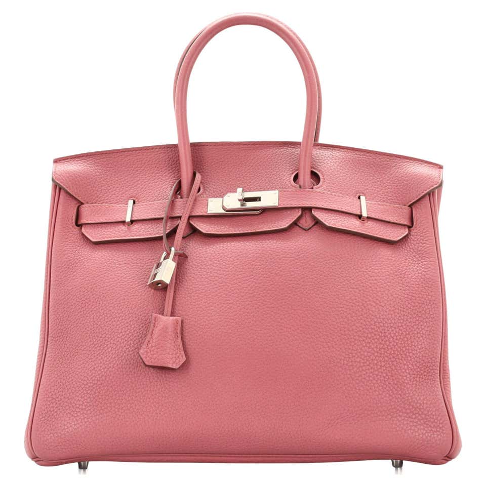 Main Rose Sac à main Hermès Birkin Bois De Rose Togo avec finitions métalliques ...