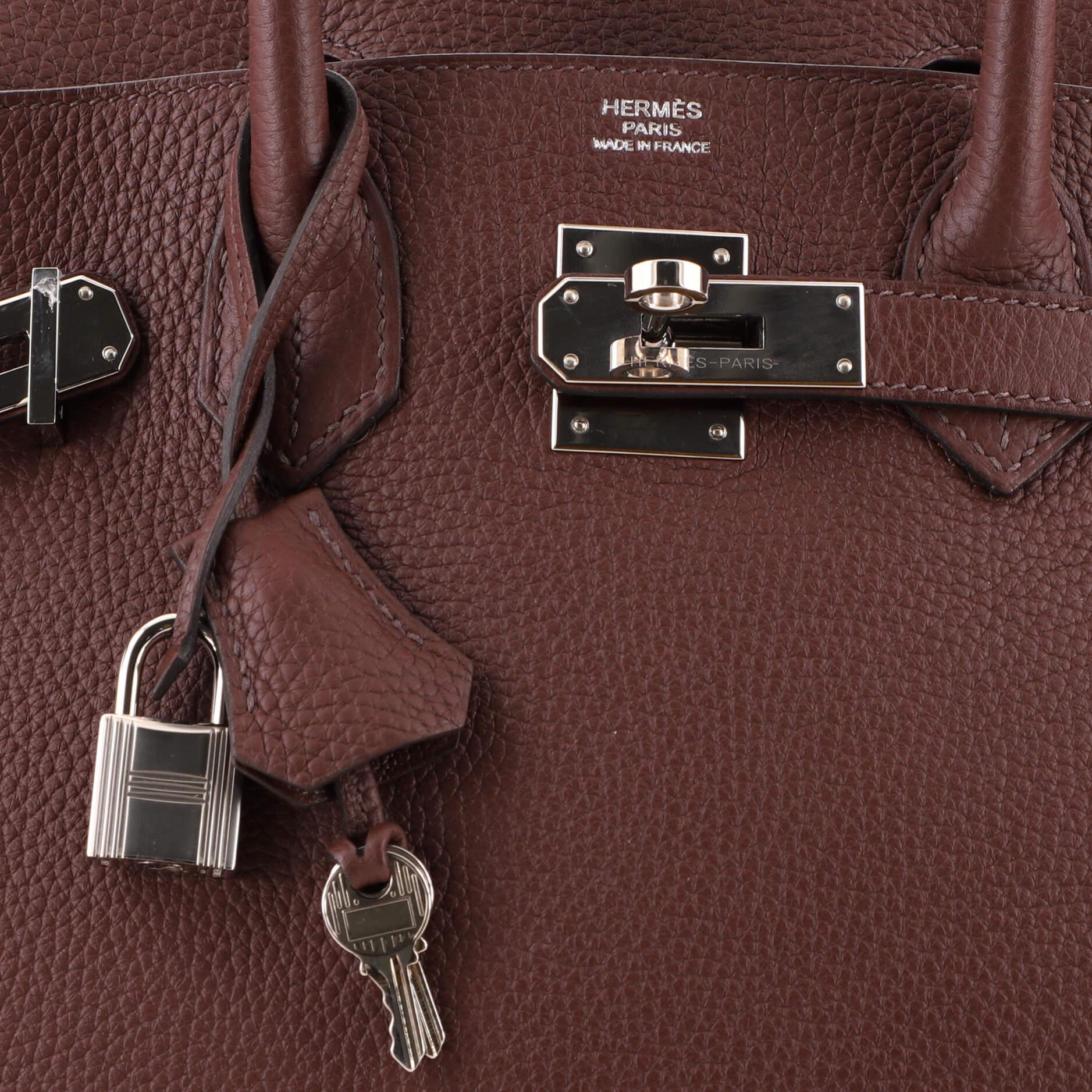 Hermes Birkin Handbag Bordeaux Clemence with Palladium Hardware 30 3