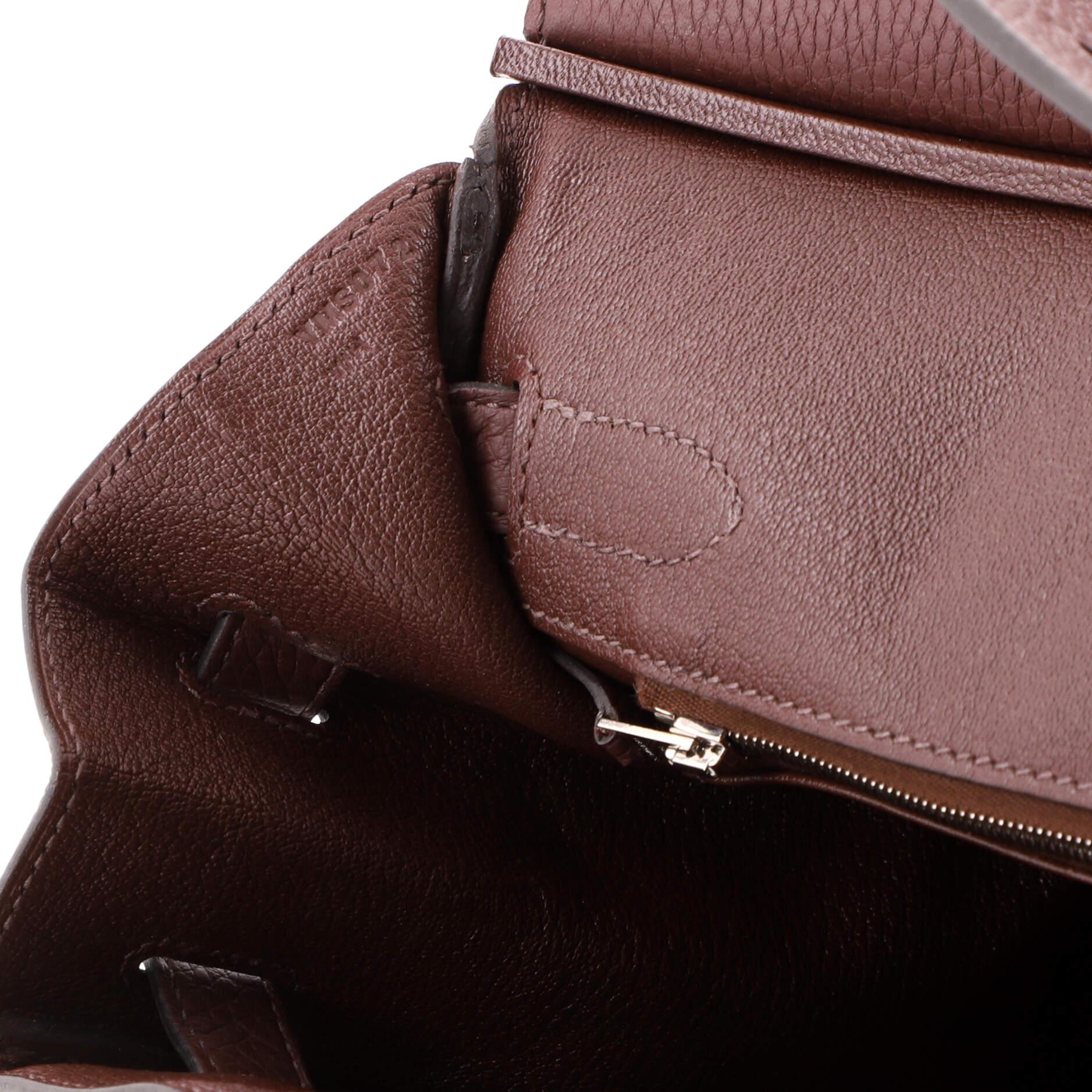Hermes Birkin Handbag Bordeaux Clemence with Palladium Hardware 30 5